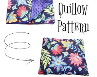 Quillow Tutorial -INSTANT DOWNLOAD - DIY - sewing - blanket that folds into a pillow