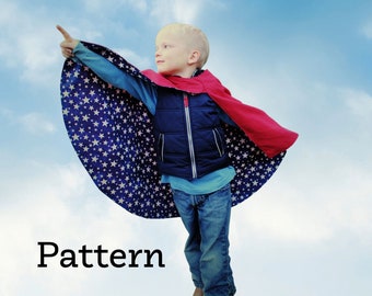 Reversible Cape PDF PATTERN/Tutorial DIY - Video- Instant download - Poncho - Toddler Sizes, Youth Small, Med & Large. Easily modifiable.