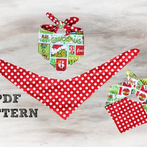 PDF PATTERN/Tutorial Dog Bandana - x5 sizes - Instant Download - PDF