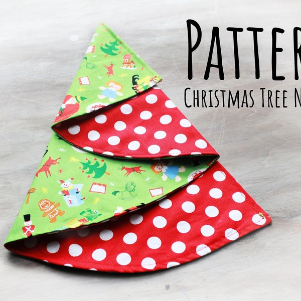 PATTERN - Christmas Tree Napkin -  PDF Pattern  - Fabric Napkins - Diy - Sewing Pattern Tutorial - Festive - Seasonal - Winter - Tree