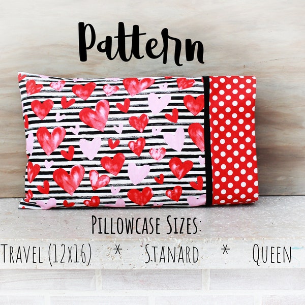 Sewing PDF Tutorial + Video-Burrito Pillowcase - 4 sizes included (travel, standard, queen size & King) - Pattern - Instant Download