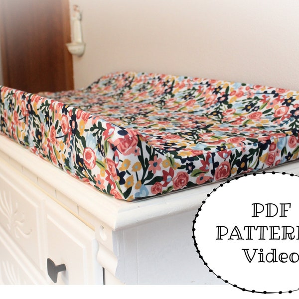 PDF PATTERN + VIDEO  with Templates: Contoured Changing Pad Cover - Instant Download