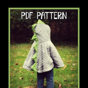 PDF Dinosaur Poncho -Car Seat poncho- 5 sizes- PDF PATTERN - Instant download - Poncho -Dragon - Dinosaur - Carseat