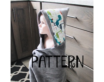 PDF PATTERN Hooded Bath Towel - Tutorial + Pattern - DIY - Baby Bath Towel - 4 sizes included (hood sizes)