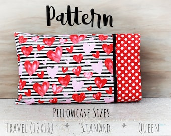 Sewing PDF Tutorial + Video-Burrito Pillowcase - 4 sizes included (travel, standard, queen size & King) - Pattern - Instant Download