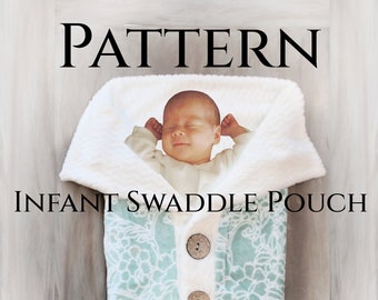 Self Binding Infant Blanket Swaddle Pough -INSTANT DOWNLOAD - DIY - sewing - baby blanket - minky edges - self binding - snuggle pouch  -bag