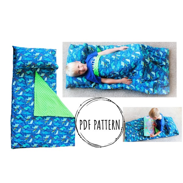 PDF Tutorial + Video tutorial - Nap Mat Cover with Attached Blanket and Pillow case - Pattern - Instant Download - Video Tutorial Included