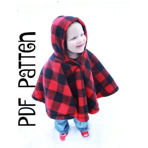 Reversible PDF PATTERN/Tutorial Reversible Poncho Cape Instant download Poncho Toddler Youth Adult Carseat Poncho Carseat Canopy image 3