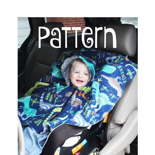 PDF PATTERN -Zippered Carseat Poncho - Instant download - Poncho - Toddler - Carseat Poncho - Carseat Canopy