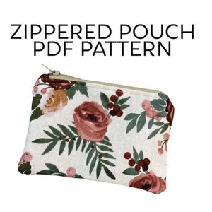 PDF Pattern - Zippered Pouch with lining - Instant Download - Sewing - Money Pouch - Credit Card Pouch - DIY