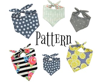 PDF PATTERN/Tutorial Dog Bandana - x5 sizes - Instant Download - PDF - Scarf - Kerchief - Tie Bandana Tutorial - + Video Tutorial