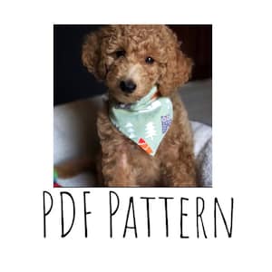 PDF PATTERN/Tutorial Over the Collar dog Bandana -x 4 sizes- Instant Download - PDF
