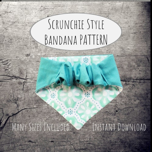 PDF PATTERN Elastic Scrunchie Style Dog Bandana Tutorial Etsy