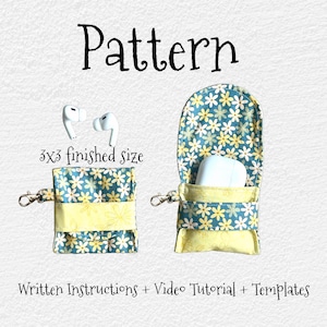 PDF Pattern - Folded Pouch Tutorial/Pattern - Instant Download - Sewing - Air Pod Pouch - Lipstick Pouch - Money Pouch  DIY - Key Chain