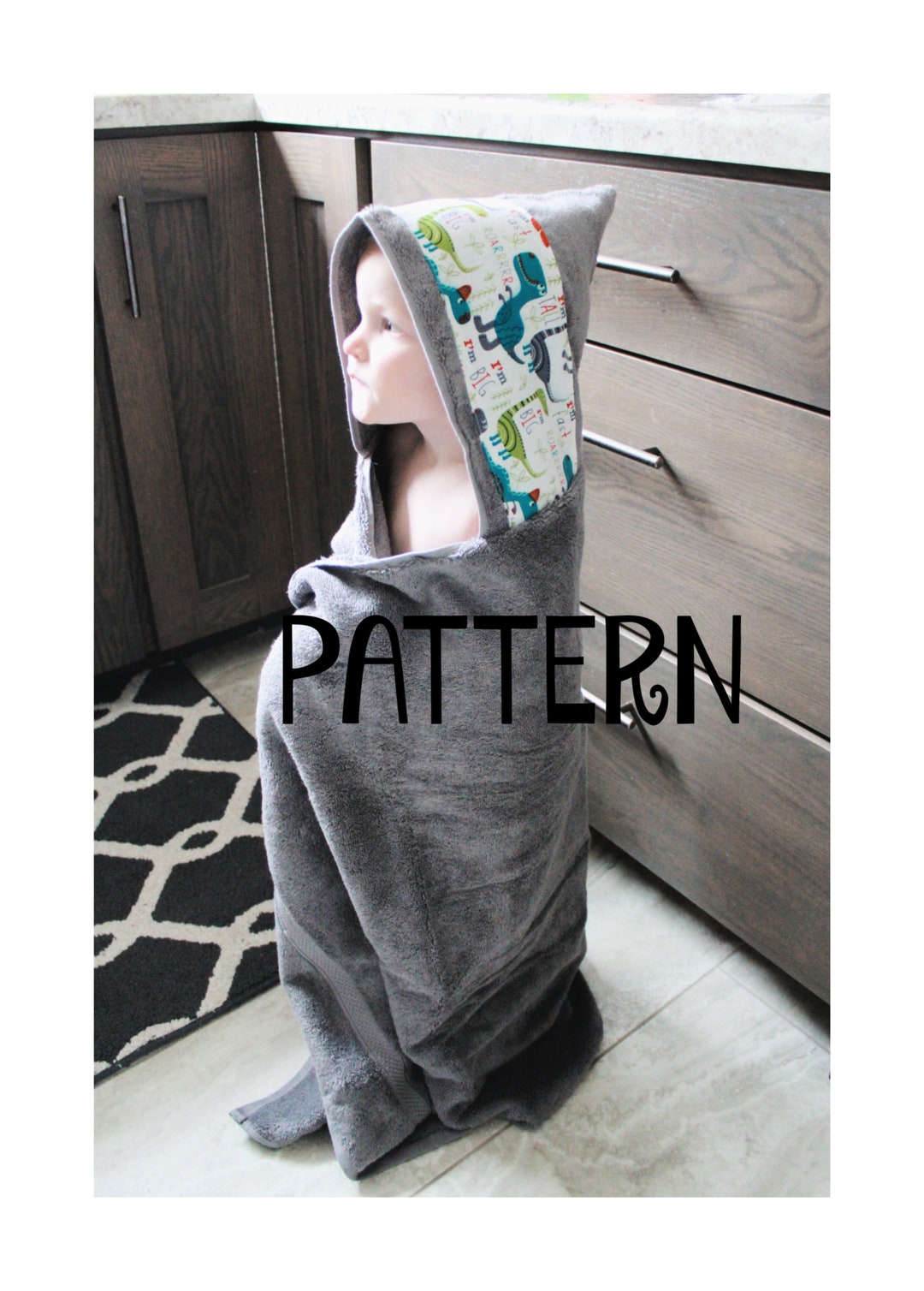 PDF PATTERN Hooded Bath Towel Tutorial Pattern DIY Baby Bath Towel 4