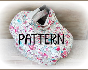 Pattern - Tutorial - Stretch Carseat Canopy - Carseat Cover - Jersey Knit - DIY - INSTANT DOWNLOAD