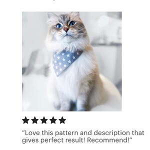 PDF PATTERN/Tutorial Over the Collar Pet Bandana -x 4 sizes- Instant Download - PDF