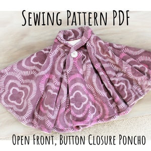 Poncho PDF Sewing Tutorial/PATTERN - Ages baby through adult - Instant download - Poncho - Toddler - Car seat Poncho - Car seat Canopy