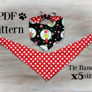 PDF PATTERN/Tutorial Dog Bandana -Now with 5 sizes! Instant Download - PDF - Pet Bandana Sewing Pattern - Dog Bandana - Cat Bandana - Easy