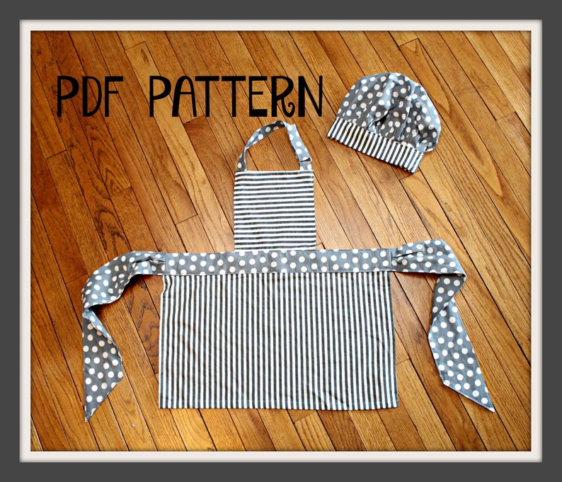 Youth Sewing Pattern Toddler/'s Apron /& Baker/'s Hat Chef/'s Hat Tutorial