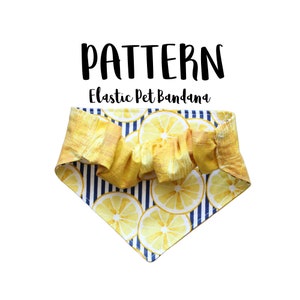 PDF PATTERN Elastic Scrunchie Style Dog Bandana Tutorial + Templates - Instant Download - PDF