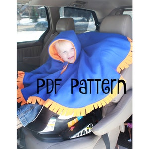 PDF PATTERN -Ruffled Trim Carseat Poncho - Instant download - Poncho - Toddler - Carseat Poncho - Carseat Canopy