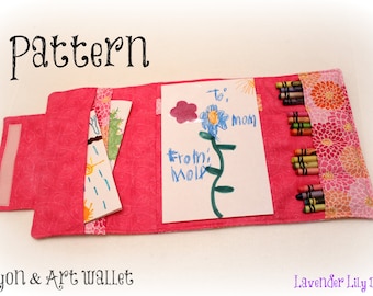 Tutorial - PDFTri-Fold Crayon Organizer Pattern- Kids - Crayon Holder - Crayon Wallet - Art Wallet - Fits 5x9 Notebook