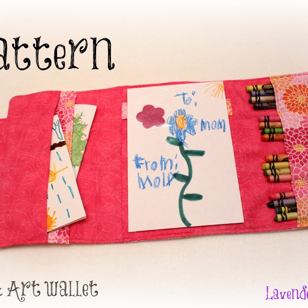 Tutorial - PDFTri-Fold Crayon Organizer Pattern- Kids - Crayon Holder - Crayon Wallet - Art Wallet - Fits 5x9 Notebook