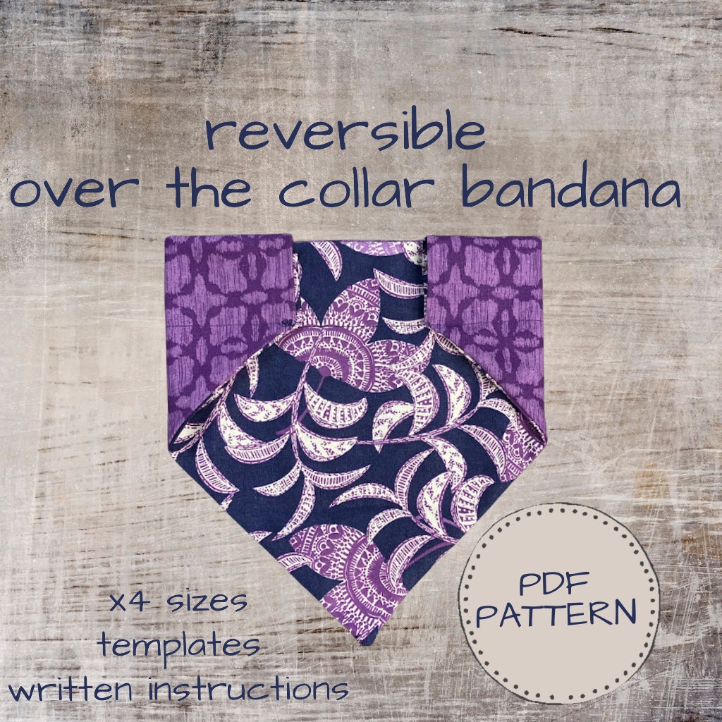 PDF Pattern/tutorial Reversible Over the Collar Dog Bandana x Etsy
