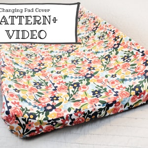 PDF PATTERN + VIDEO  with Templates: Contoured Changing Pad Cover - Instant Download - Baby changing pad cover pattern - diy -