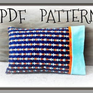 Sewing PDF Tutorial Burrito Pillowcase 4 sizes included travel, standard, queen & king size Pattern Instant Download image 1