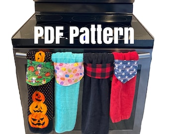 PDF PATTERN - Stay Put Kitchen Towels - Three Styles (rectangle, curved and bandana) - Instant Download - DIY