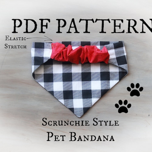 Elastic Dog Bandana PDF Sewing Pattern Etsy