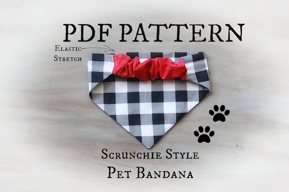 PDF PATTERN Elastic Scrunchie Style Dog Bandana Tutorial - Etsy