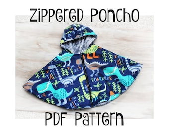 PDF PATTERN -Zippered Carseat Poncho - Instant download - Poncho - many sizes included, baby, Toddler, adult-Carseat Poncho - Carseat Canopy
