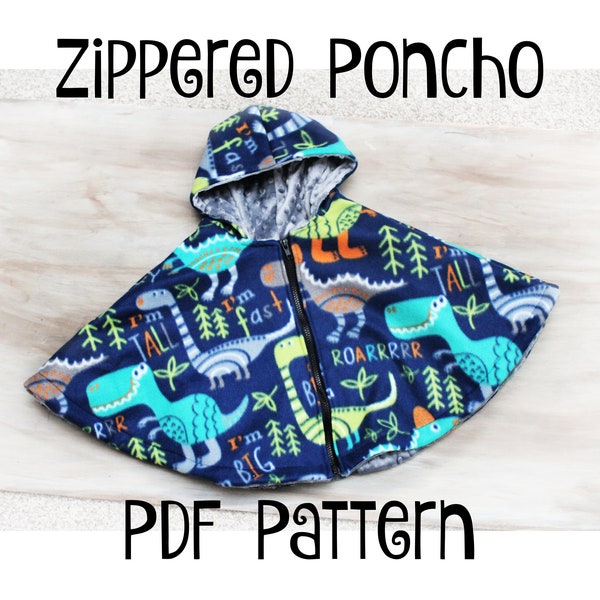 PDF PATTERN -Zippered Carseat Poncho - Instant download - Poncho - many sizes included, baby, Toddler, adult-Carseat Poncho - Carseat Canopy