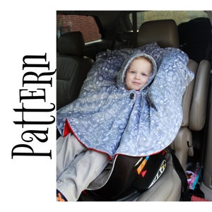 PDF PATTERN+ Video tutorial -Carseat Poncho - Instant download - Poncho - Toddler - Carseat Poncho - Carseat Canopy