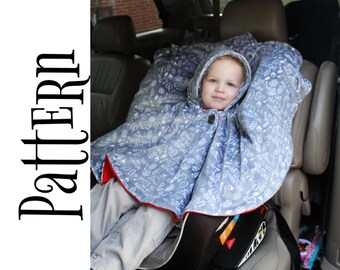 PDF PATTERN+ Video tutorial -Carseat Poncho - Instant download - Poncho - Toddler - Carseat Poncho - Carseat Canopy