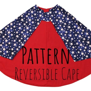 Reversible Cape PDF PATTERN/Tutorial DIY - Video- Instant download - Poncho - Toddler Sizes, Youth Small, Med & Large. Easily modifiable.