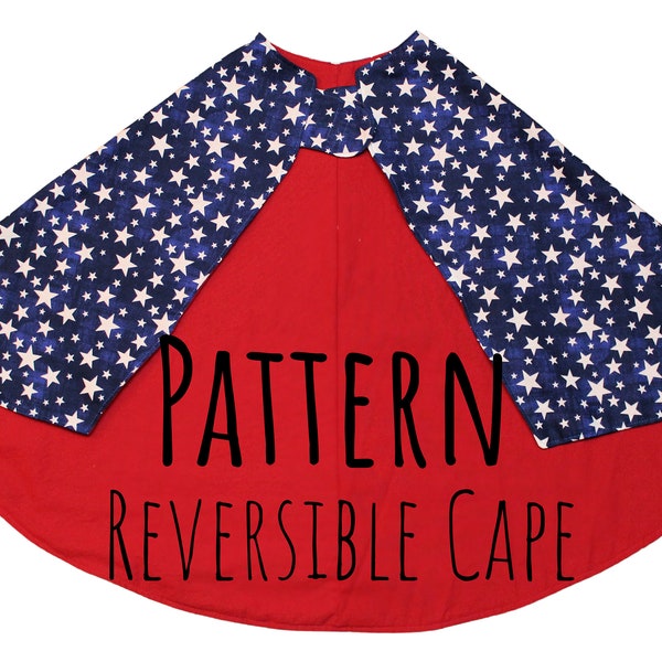 Reversible Cape PDF PATTERN/Tutorial DIY - Video- Instant download - Poncho - Toddler Sizes, Youth Small, Med & Large. Easily modifiable.