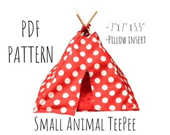 TeePee PATTERN - Tutorial - Snuggle Sack - Small Animal - Guinea Pig - Ferret - Chinchilla - Instant download - PDF