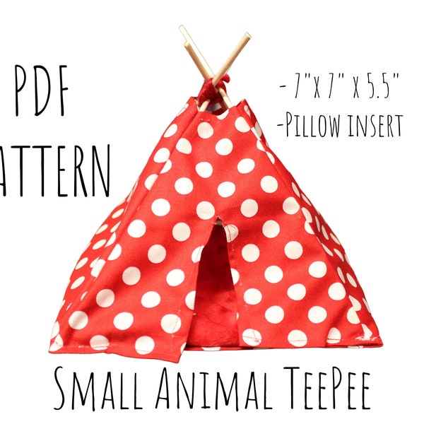 TeePee PATTERN - Tutorial - Snuggle Sack - Small Animal - Guinea Pig - Ferret - Chinchilla - Instant download - PDF