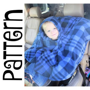 Reversible PDF PATTERN/Tutorial Reversible Poncho Cape Instant download Poncho Toddler Youth Adult Carseat Poncho Carseat Canopy image 4