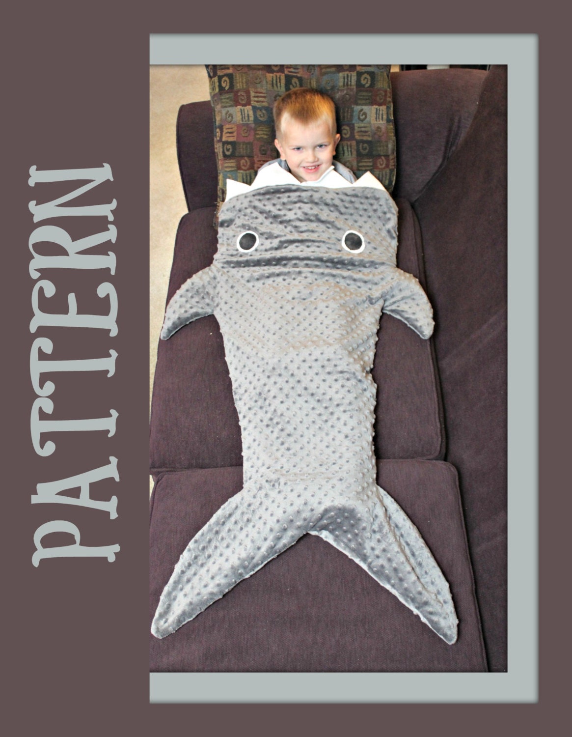 Shark snuggle sack pattern top