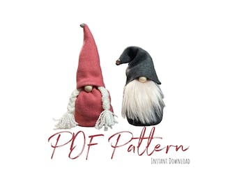 PDF PATTERN - Gnomes! So Cute!  Fleece - DIY - Templates + Written Instructions