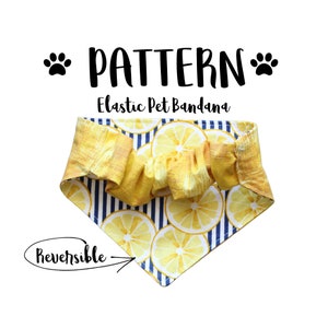 PDF PATTERN Elastic Scrunchie Style Dog Bandana Tutorial + Templates - Instant Download - PDF