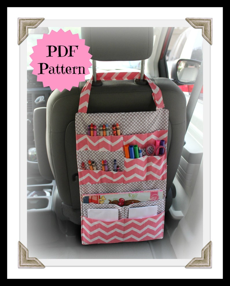 TUTORIAL Kids Car Organizer Pattern Activity Portfolio Crayon Holder INSTANT DOWNLOAD image 1