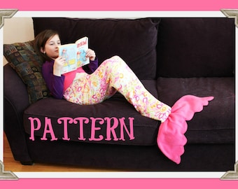 PDF - TUTORIAL - PATTERN -Mermaid Tail Blanket - Fleece - Sewing Pattern