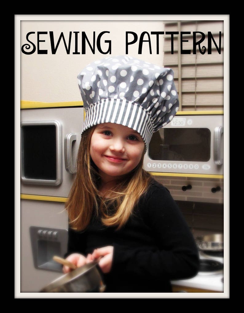 Youth Sewing Pattern Toddler/'s Apron /& Baker/'s Hat Chef/'s Hat Tutorial