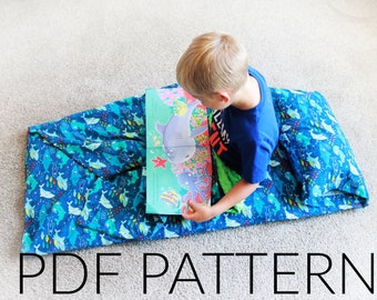 PDF Tutorial + Video Tutorial- Nap Mat Cover with Attached Blanket and Pillow case - Pattern - Instant Download - Video Tutorial Included